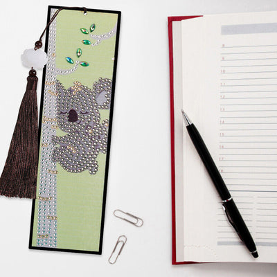 3Pcs de Marque-Pages en Cuir Girafe Animée, Panda et Koaka Broderie Diamant