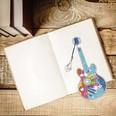 4Pcs de Marque-Pages Acrylique Guitare Populaire Broderie Diamant