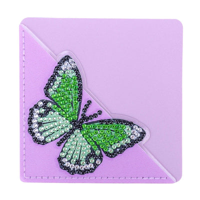 6Pcs de Marque-Pages Avec Coins Protecteurs en PU Papillon à Fleur Broderie Diamant