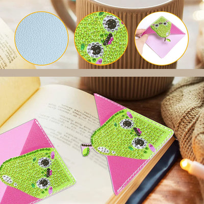 9Pcs de Marque-Pages Avec Coins Protecteurs en PU Fruits d'Été Mignonnes Broderie Diamant