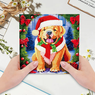 Cartes de Vœux Chiens et Chats de Noël | 8 Pièces