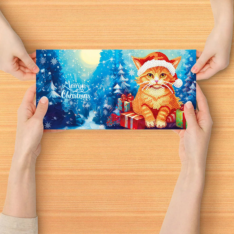 Cartes de Vœux Chiens et Chats de Noël | 8 Pièces