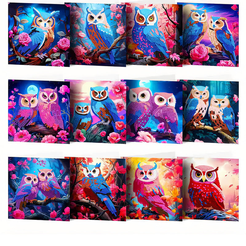 Owls at Night Greeting Cards | 12 Pièces