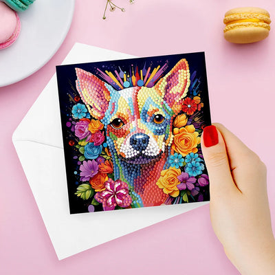 Cartes de Vœux Chiens et Chats à Fleurs | 8 Pièces