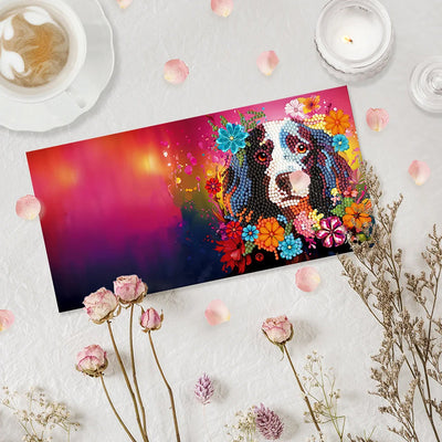 Cartes de Vœux Chiens et Chats à Fleurs | 8 Pièces