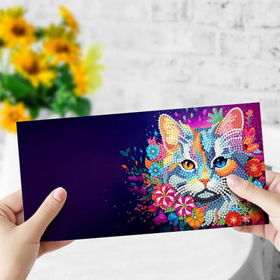 Cartes de Vœux Chiens et Chats à Fleurs | 8 Pièces