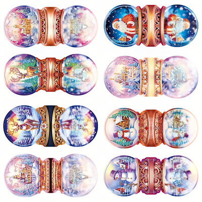 Cartes de Vœux Boule de Cristal de Noël | 8 Pièces