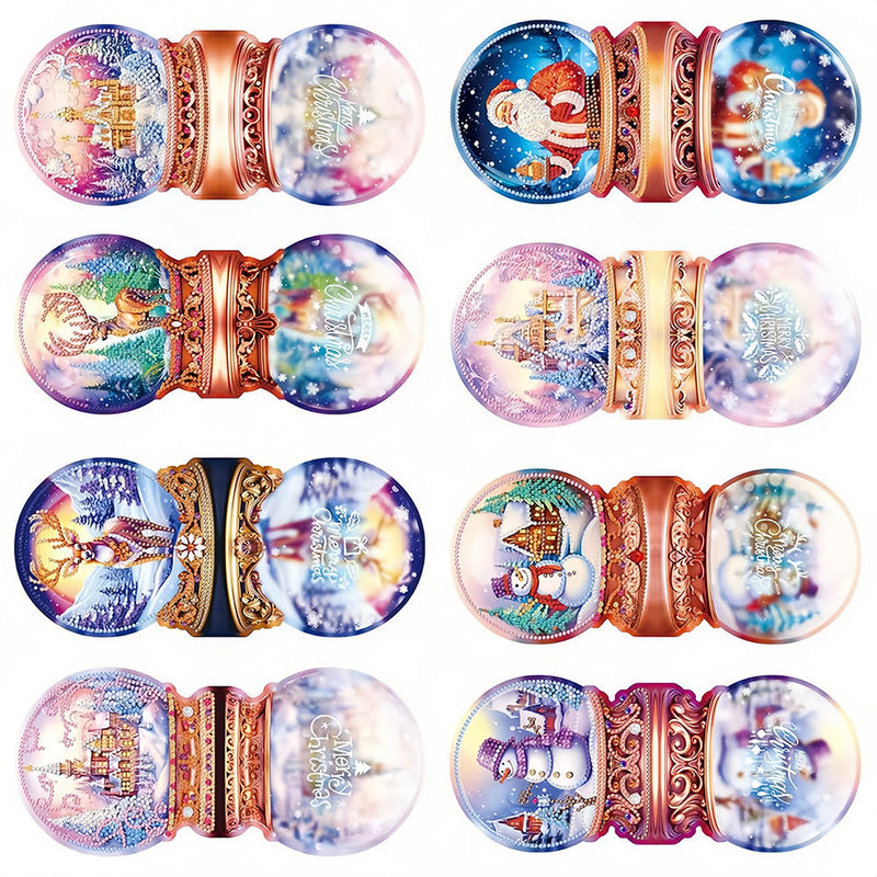 Cartes de Vœux Boule de Cristal de Noël | 8 Pièces