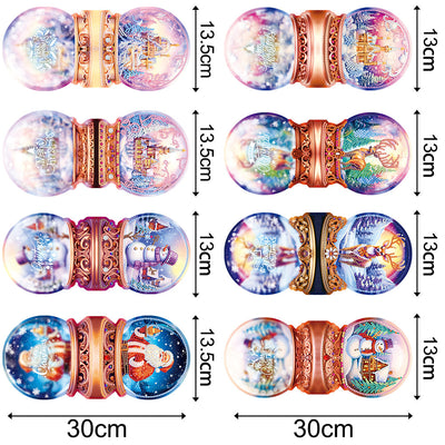 Cartes de Vœux Boule de Cristal de Noël | 8 Pièces