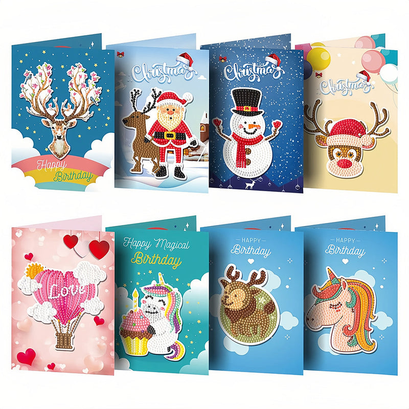 Cartes de Vœux Animées pour Noël et Anniversaire | 8 Pièces