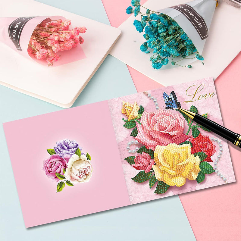 Cartes de Vœux Bouquets de Fleurs Variés | 8 Pièces