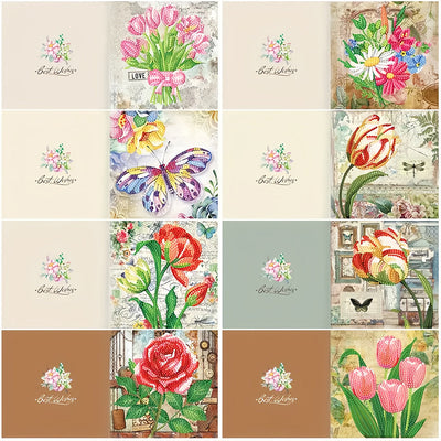 Cartes de Vœux Fleurs | 8 Pièces