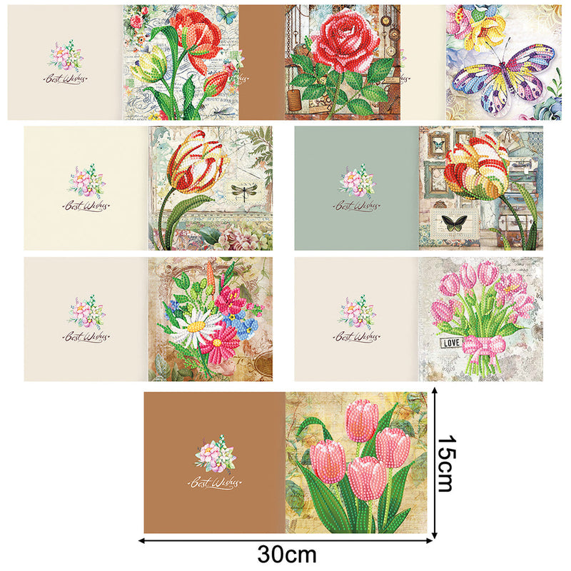 Cartes de Vœux Fleurs | 8 Pièces