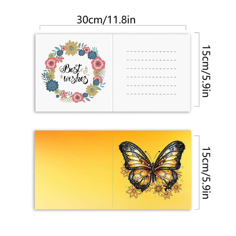 Cartes de Vœux Papillon Jaune | 6 Pièces