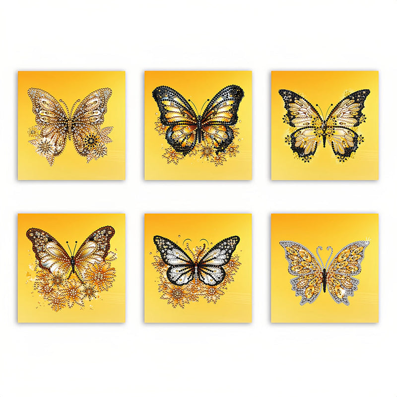 Cartes de Vœux Papillon Jaune | 6 Pièces