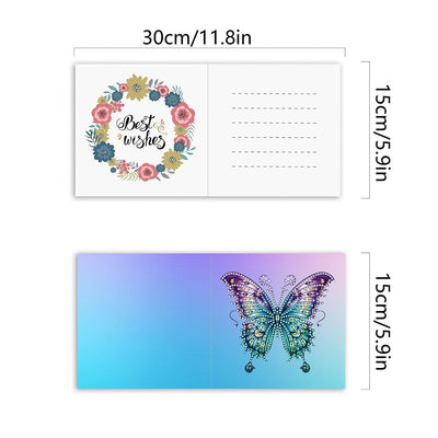 Cartes de Vœux Papillon Bleu | 6 Pièces