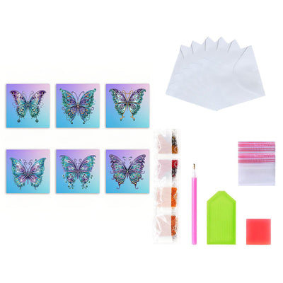 Cartes de Vœux Papillon Bleu | 6 Pièces