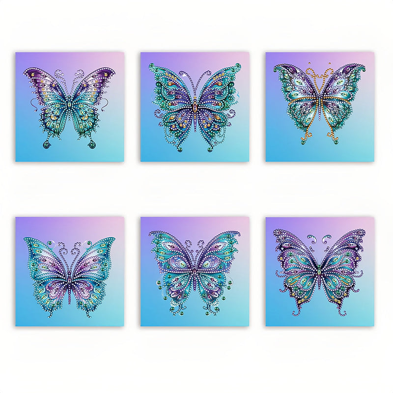 Cartes de Vœux Papillon Bleu | 6 Pièces