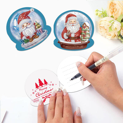 Cartes de Vœux Le Père Noël dans Boule de Cristal | 12 Pièces