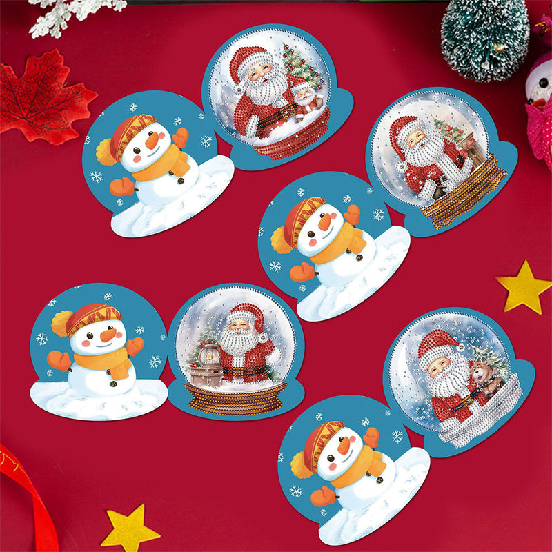 Cartes de Vœux Le Père Noël dans Boule de Cristal | 12 Pièces