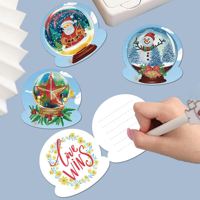 Cartes de Vœux Boule de Cristal de Noël | 10 Pièces