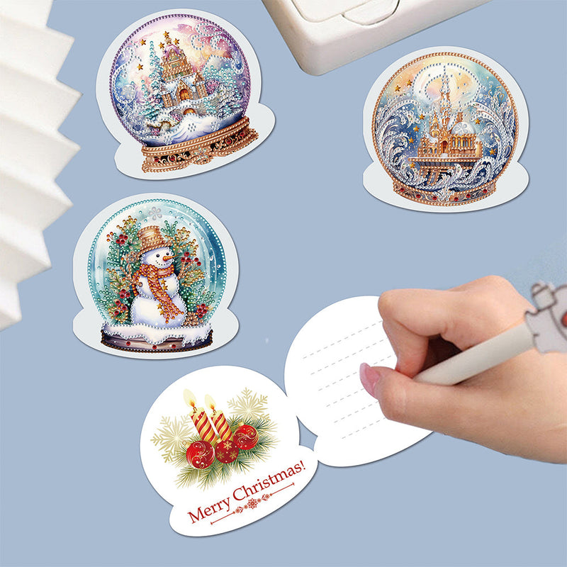 Cartes de Vœux Boule de Cristal de Noël | 6 Pièces