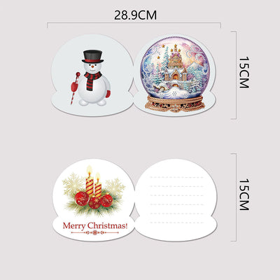 Cartes de Vœux Boule de Cristal de Noël | 6 Pièces