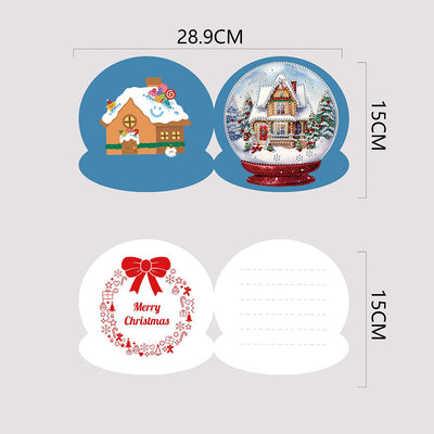 Cartes de Vœux Château de Noël dans Boule de Cristal | 5 Pièces