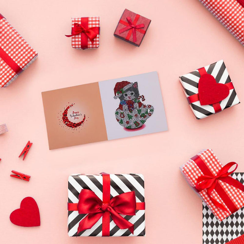 Cartes de Vœux pour Saint-Valentin Chat dans la Tasse | 10 Pièces