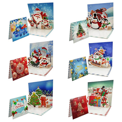 Cartes de Vœux pour Noël 3D | 6 Pièces