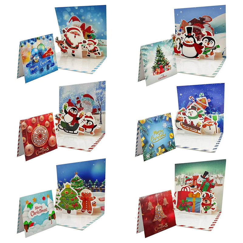 Cartes de Vœux pour Noël 3D | 6 Pièces