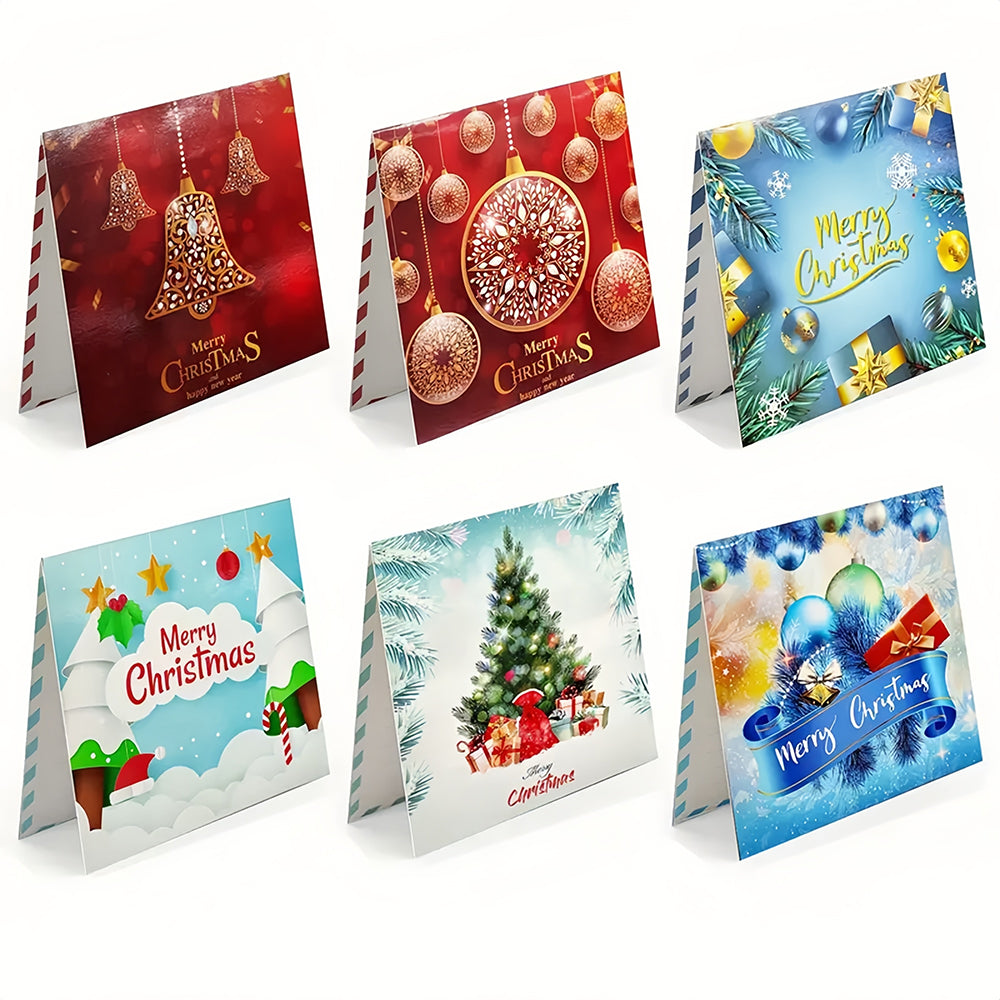 Kit Peinture Diamant 5D Cartes De Vœux - 8 Cartes à Strass DIY - Pour Noël, Anniversaire, Remerciement - Inclut Outils