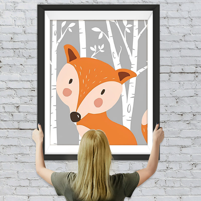 Mignon Renard Roux Cartoon Broderie Diamant