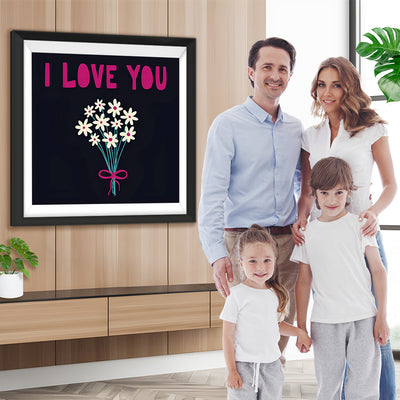 Bouquet de Marguerites Je T'Aime Broderie Diamant