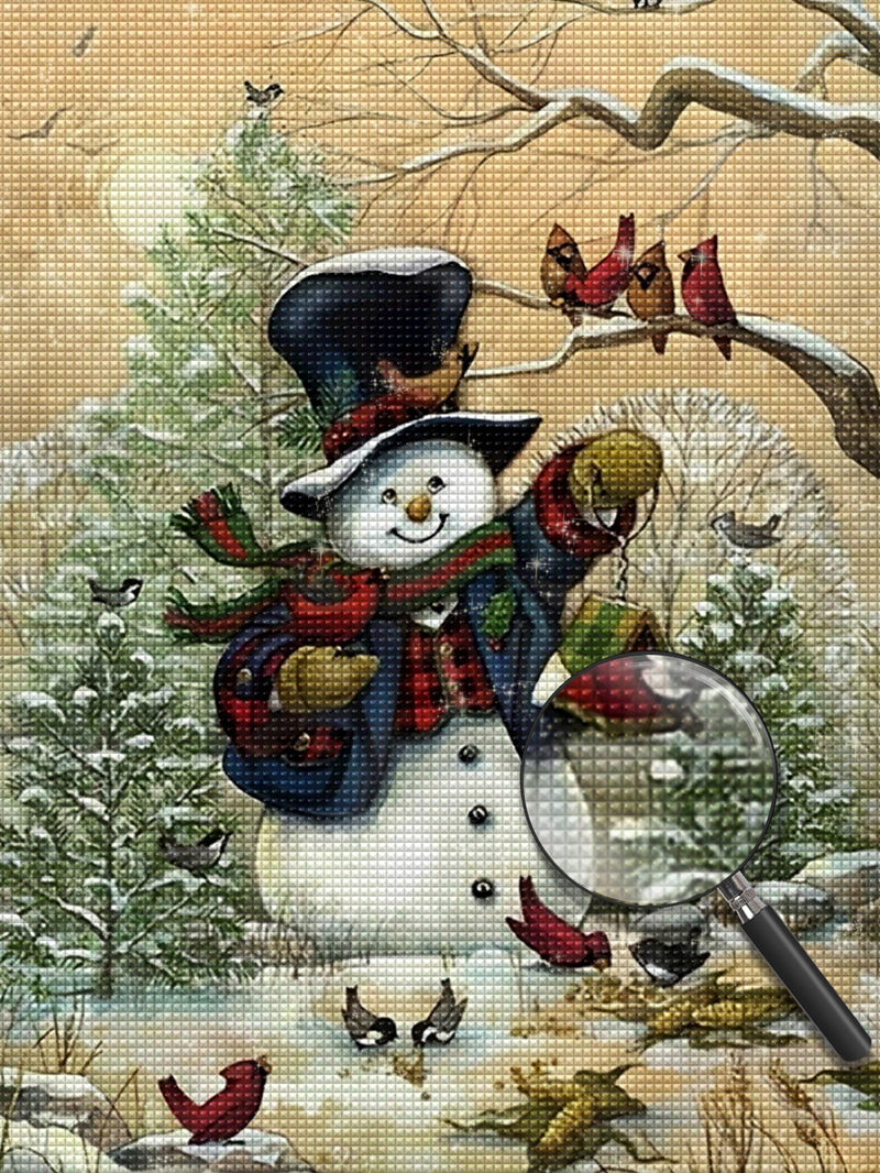 Bonhomme de Neige à la Britannique Broderie Diamant
