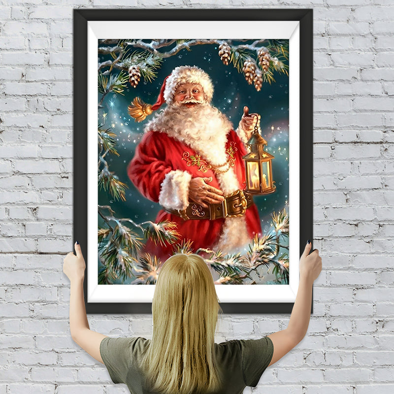 Père Noël Bienveillant et Enrobé Broderie Diamant