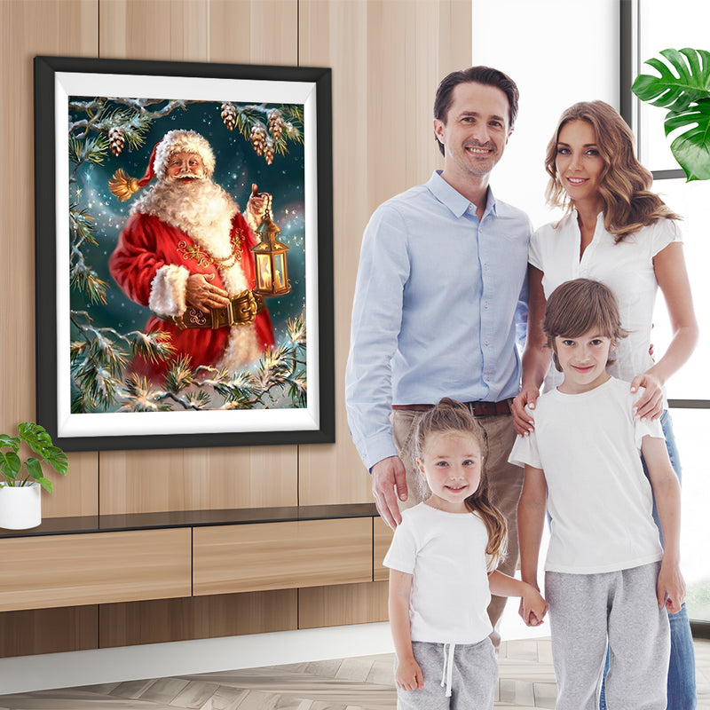Père Noël Bienveillant et Enrobé Broderie Diamant