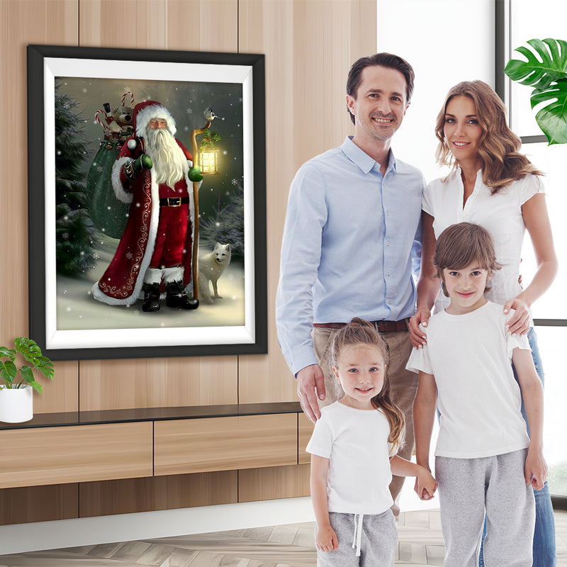 Père Noël et le Renard Blanc Broderie Diamant