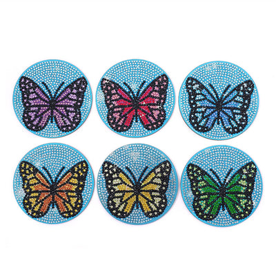 Papillon Sous-tasse Broderie Diamant 6Pcs