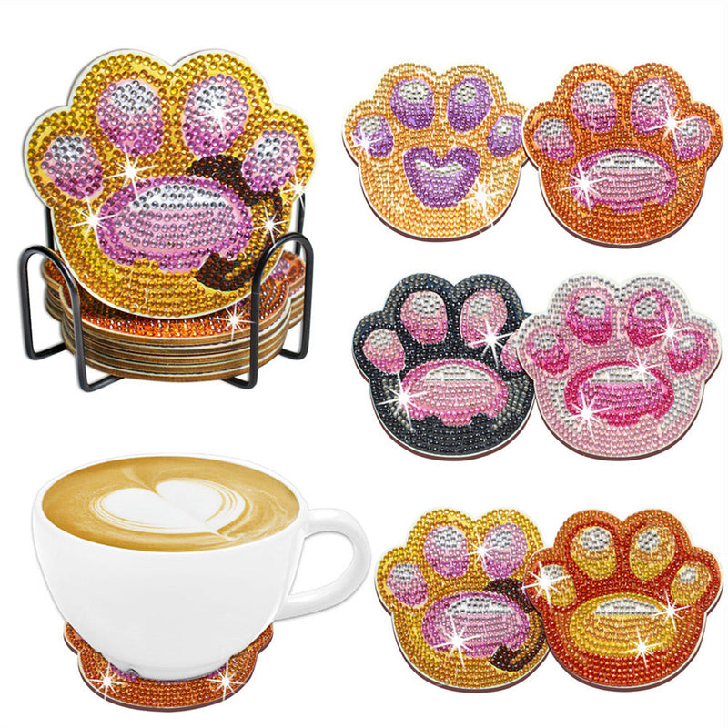 Griffes d’animaux Sous-tasse Broderie Diamant 6Pcs