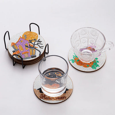 Halloween Sous-tasse Broderie Diamant 6Pcs