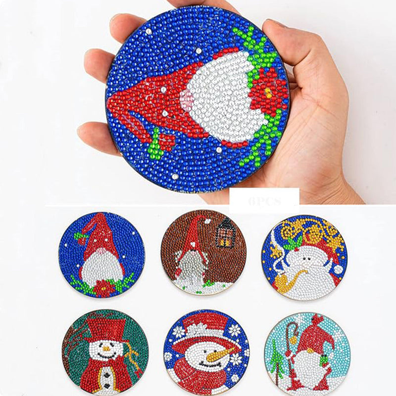 Joyeux Noël Sous-tasse Broderie Diamant 6Pcs
