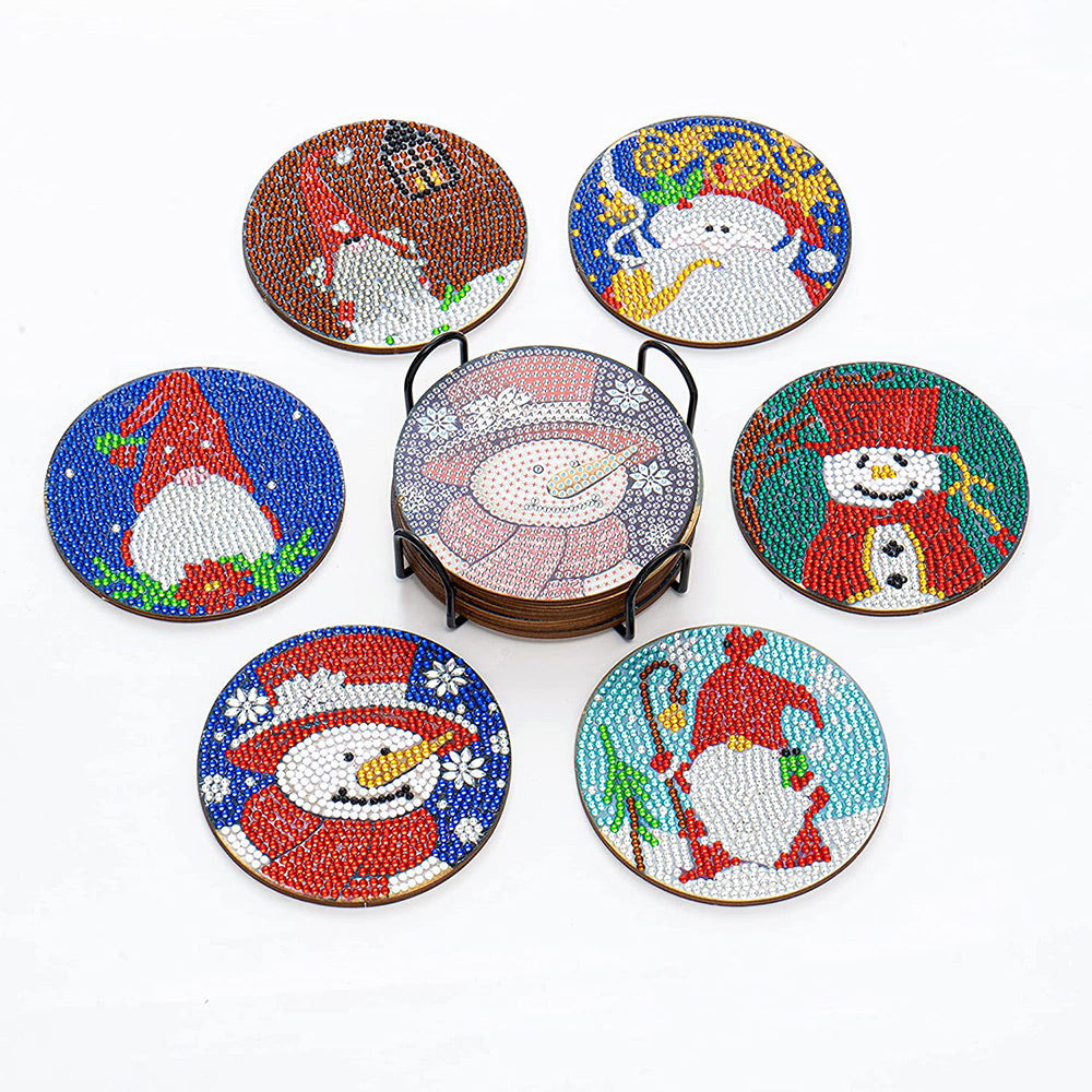 Joyeux Noël Sous-tasse Broderie Diamant 6Pcs