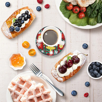 Joyeux Noël Sous-tasse Broderie Diamant 6Pcs