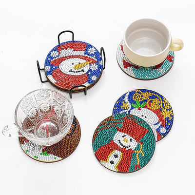 Joyeux Noël Sous-tasse Broderie Diamant 6Pcs