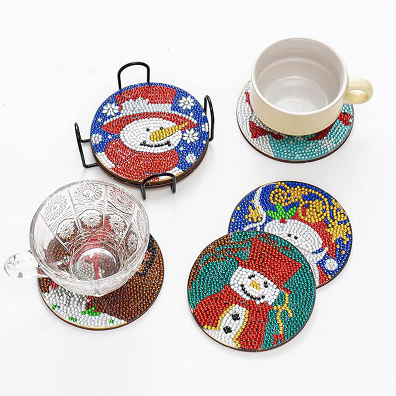 Joyeux Noël Sous-tasse Broderie Diamant 6Pcs