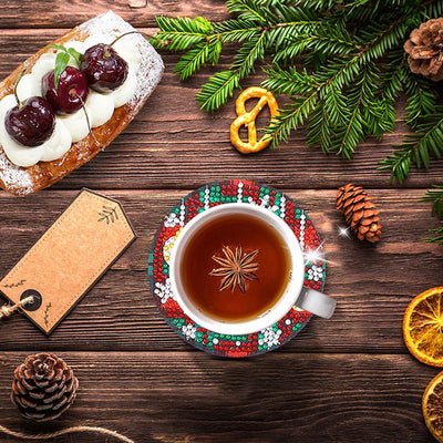Joyeux Noël Sous-tasse Broderie Diamant 6Pcs