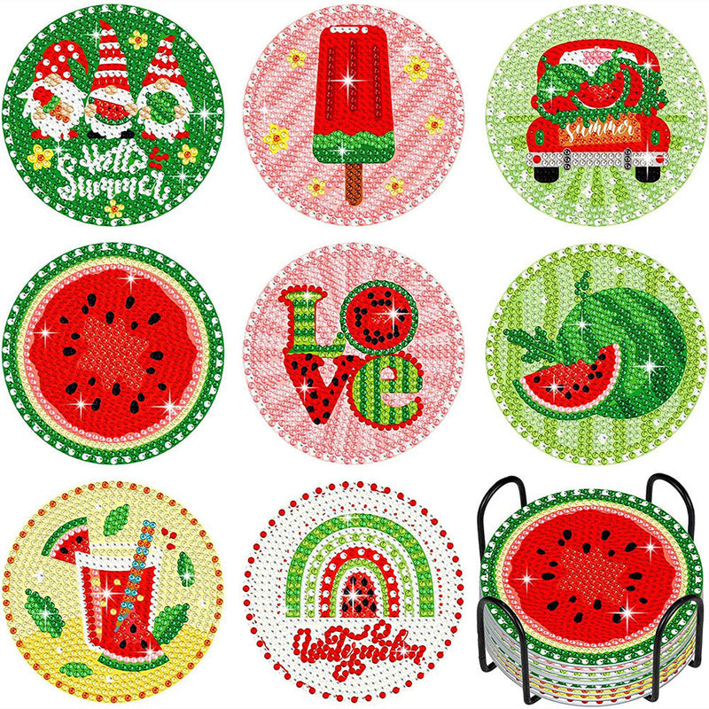 Fruits d’été Sous-tasse Broderie Diamant 8Pcs