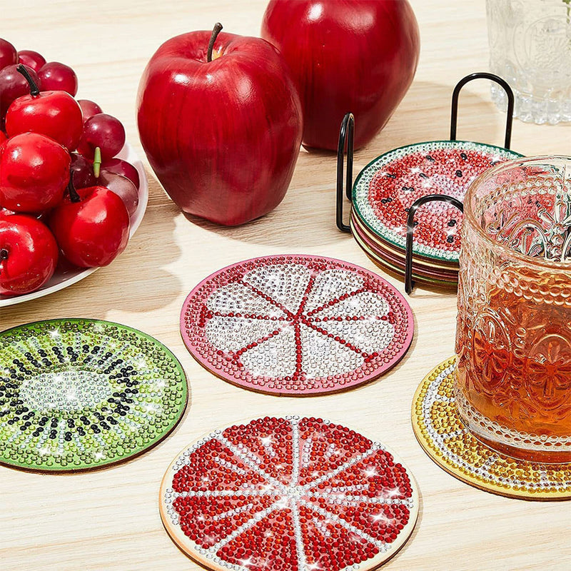 Fruits d’été Sous-tasse Broderie Diamant 8Pcs