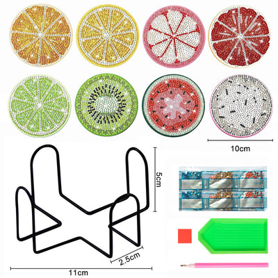 Fruits d’été Sous-tasse Broderie Diamant 8Pcs